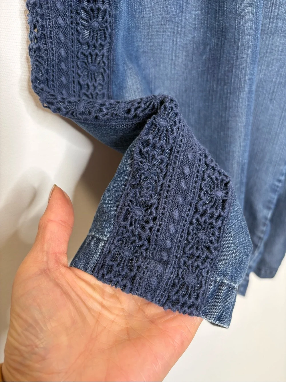 Sahalie Lyocell Denim Crochet Lace Trim 11